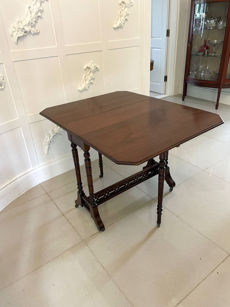 Antique Victorian Quality Solid Walnut Sutherland Table - Image 5